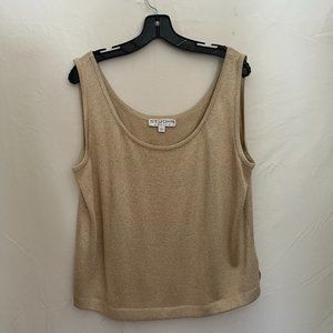 St. John Tan Gold Sleeveless Top
